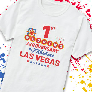 Camiseta 1.ᵉʳ Aniversario Boda Parejas Las Vegas