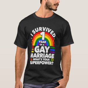 Camiseta 1.ᵉʳ Aniversario del Boda 1 Año del matrimonio gay