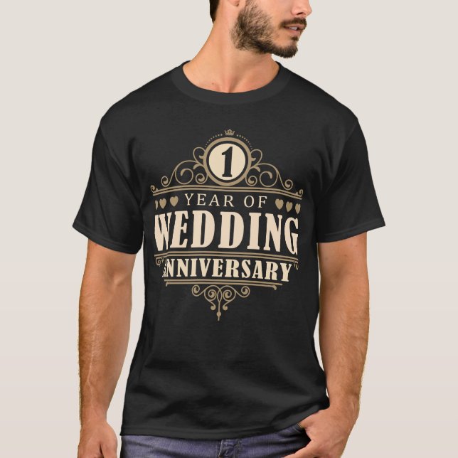 Camiseta 1.ᵉʳ Aniversario del Boda (Esposo) (Anverso)