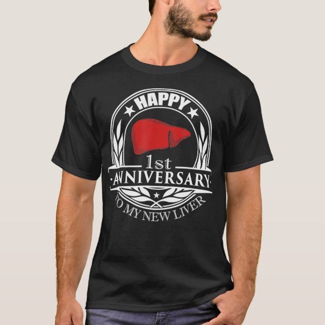 Camiseta 1.ᵉʳ Aniversario del regalo del receptor del trasp (Anverso)