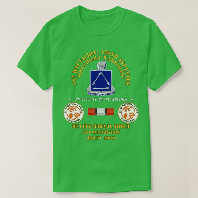 Camiseta 1.ᵉʳ Batallón 180.º Regimiento de Infantería MFO E (Diseño del anverso)