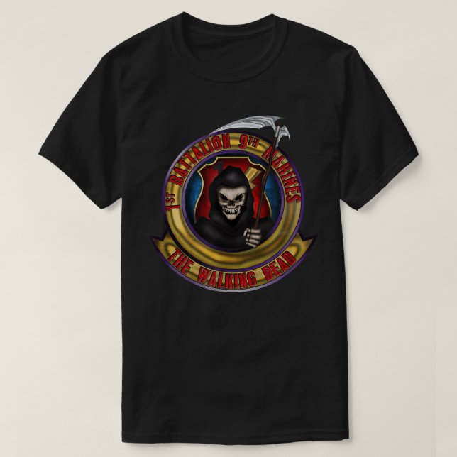 Camiseta 1.ᵉʳ Batallón 9 Marines caminando muertos (Diseño del anverso)