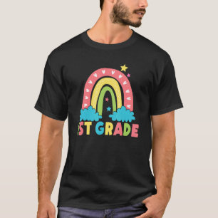 Camiseta 1.ᵉʳ Chica arcoiris profesora Hola primer grado