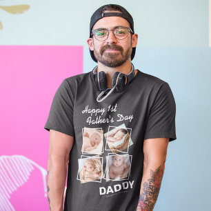 Camiseta 1.ᵉʳ Collage de fotos del Día del Padre