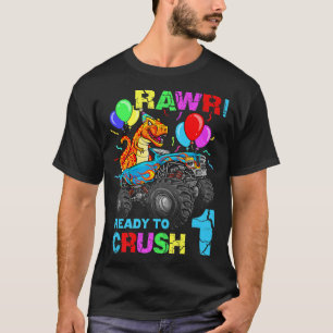 Camiseta 1.ᵉʳ cumpleaños Monstruo de Dinosaurio Truck Rawr 
