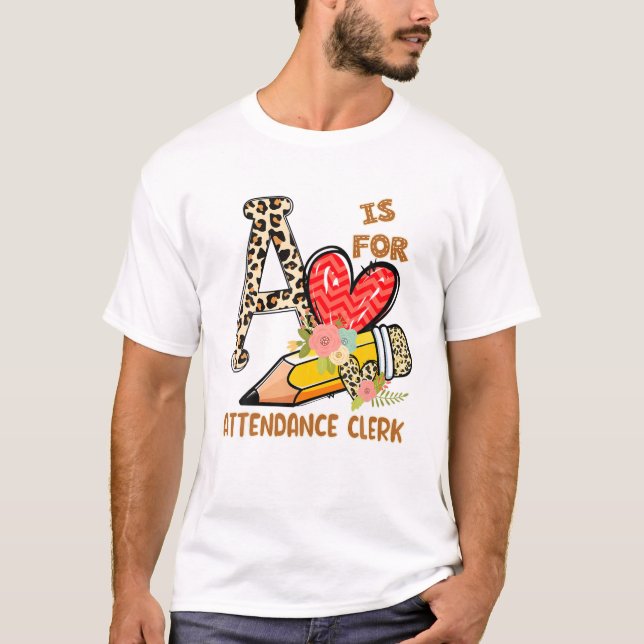Camiseta 1.ᵉʳ Día De Asistencia Escolar Empleado Flores De  (Anverso)