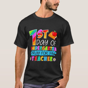 Camiseta 1.ᵉʳ Día De Jardín De Niños Rezando Por Mi Maestra