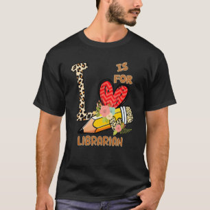 Camiseta 1.ᵉʳ Día De La Escuela Bibliotecaria Leopard Flowe