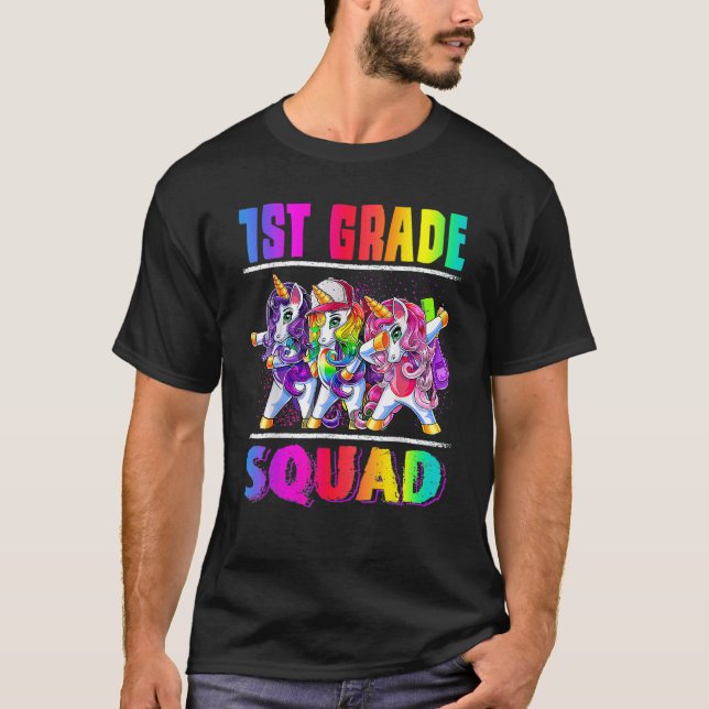 Camiseta 1.ᵉʳ Escuadrón De Grado Dabbing Unicorn De Vuelta  (Anverso)