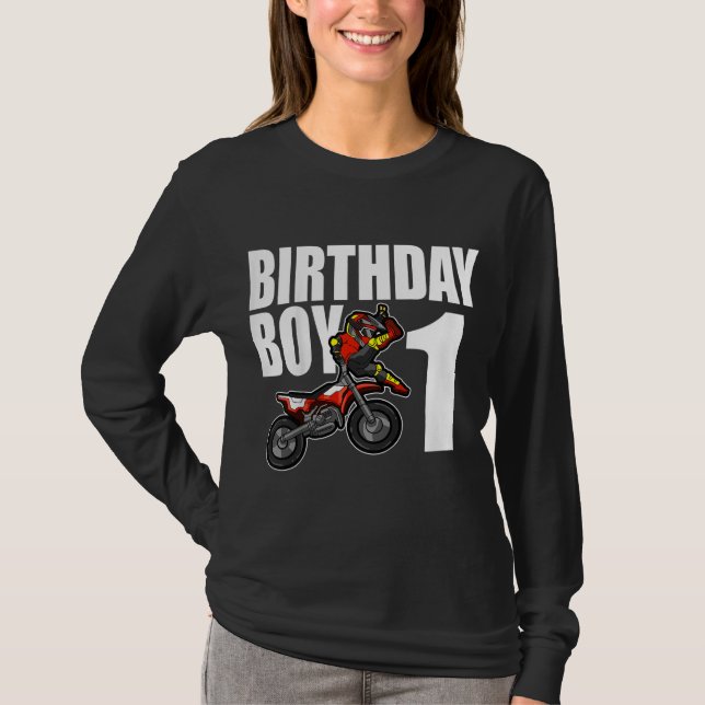 Camiseta 1.ᵉʳ fiesta de cumpleaños Motocross MX Gift 1 Y (Anverso)