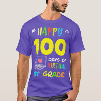 Camiseta 1.ᵉʳ Grado 100 Días De Escuela Virtual 100