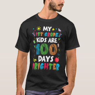 Camiseta 1.ᵉʳ Grado 100 Días Más Brillante De Maestra Escol