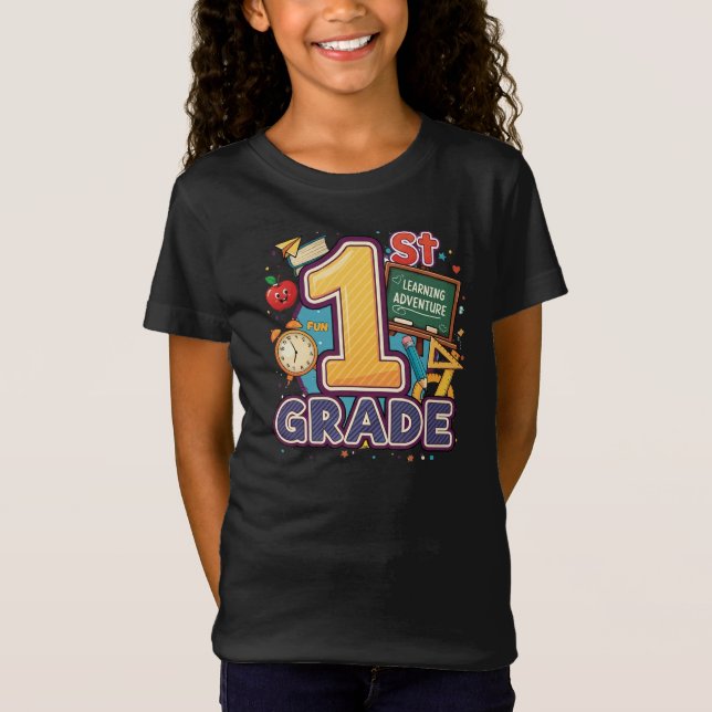 Camiseta 1.ᵉʳ Grado - Aventura de Aprendizaje | por Asarteo (Anverso)