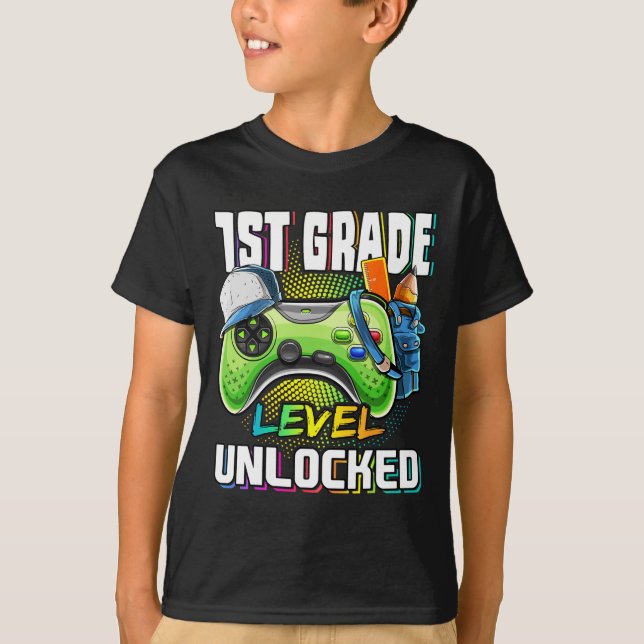 Camiseta 1.ᵉʳ Grado De Videojuego Desbloqueado Ck To School (Anverso)