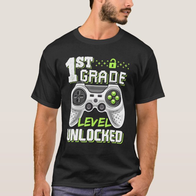 Camiseta 1.ᵉʳ Grado Desbloqueado Juego De Video De Vuelta A (Anverso)
