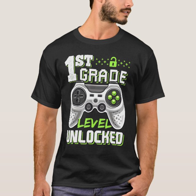 Camiseta 1.ᵉʳ Grado Desbloqueado Juego de Video Funny Volve (Anverso)