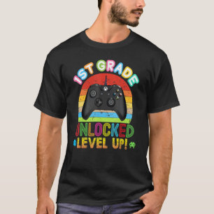 Camiseta 1.ᵉʳ Grado Desbloqueado Nivel Up Video Game Consol