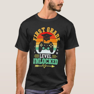 Camiseta 1.ᵉʳ Grado Desbloqueado Video Gamer Niños De Nuevo