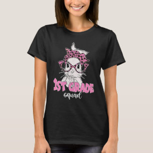 Camiseta 1.ᵉʳ Grado Squad Leopard Glasses Bunny Face Easter
