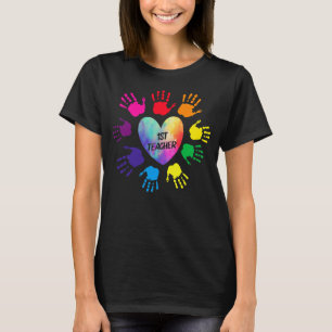 Camiseta 1.ᵉʳ maestro Corazón de manos Coloridas Amor d