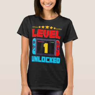 Camiseta 1.ᵉʳ Nacimiento Niño Nivel 1 Videojugador desbloqu
