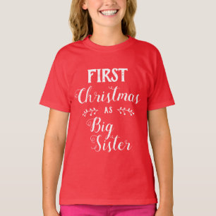 Camiseta 1.ᵉʳ Navidad de la familia de hermanas mayores que