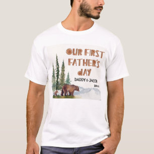 Camiseta 1.ᵉʳ Oso del Día del Padre Woodland personalizado