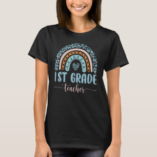 Camiseta 1.ᵉʳ Primer Día De Sch Del Leopardo Arcoiris