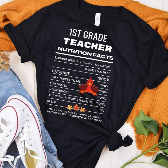 Camiseta 1.ᵉʳ profesor de acción de gracias por los hechos  (Subido por el creador)