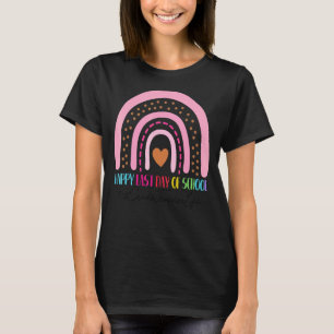 Camiseta 1.ᵉʳ profesor universitario feliz arcoiris de últi