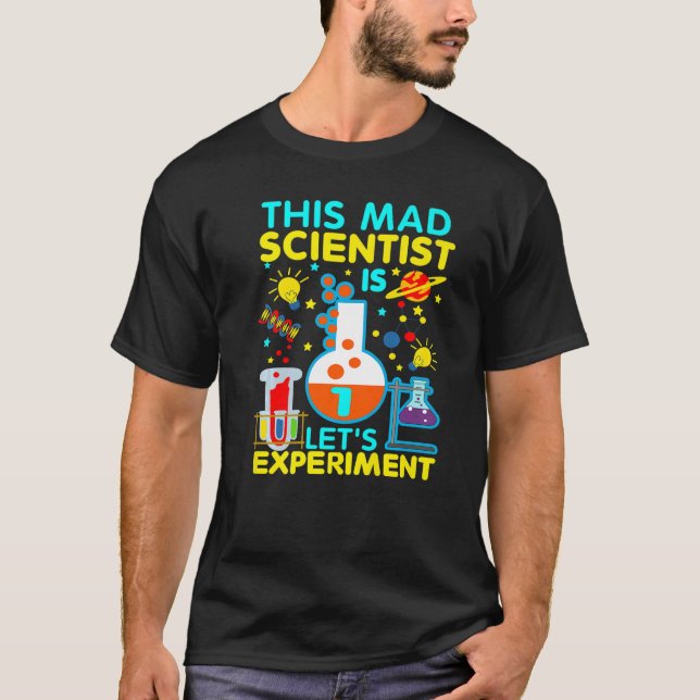 Camiseta 1.ᵉʳ regalo de cumpleaños este loco científico es  (Anverso)