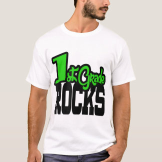 Camiseta 1.ᵉʳ regalo de profesor de escuela verde de ROCKS