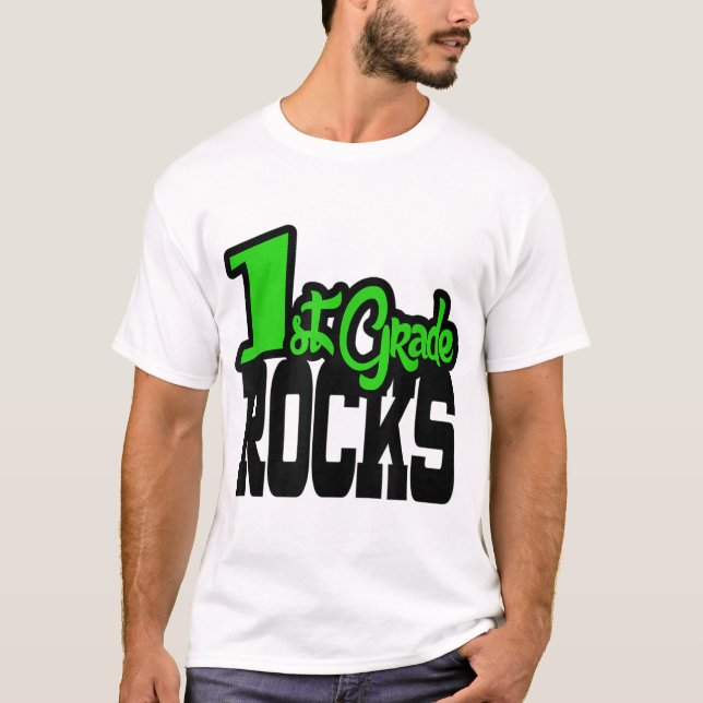 Camiseta 1.ᵉʳ regalo de profesor de escuela verde de ROCKS (Anverso)