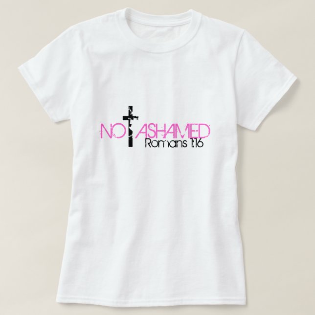Camiseta 1:16 no avergonzado de los romanos del verso de la (Diseño del anverso)