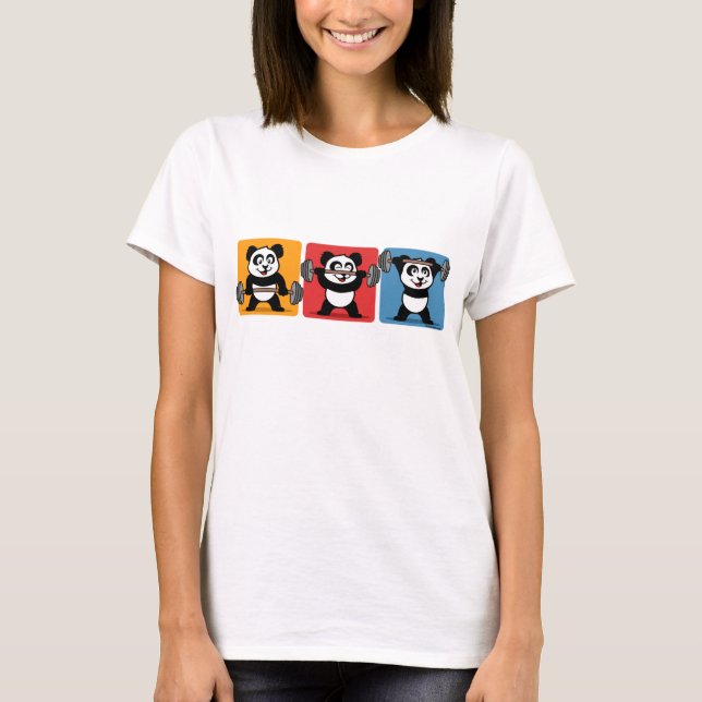 Camiseta 1-2-3 Panda de elevación de pesas (Anverso)