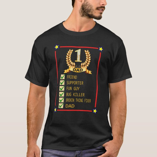 Camiseta 1 Amigo Padre Partidario Divertido Guy Bug Killer  (Anverso)