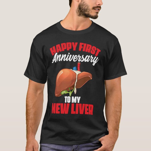 Camiseta 1° aniversario Destinatario del trasplante hepátic (Anverso)