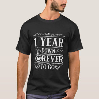 Camiseta 1 Año Antes De Ir Pareja Primer Boda Anniv