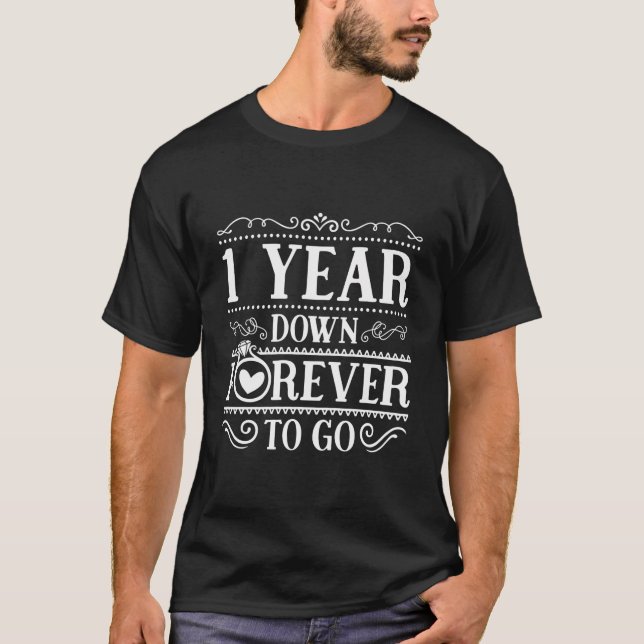 Camiseta 1 Año Antes De Ir Pareja Primer Boda Anniv (Anverso)