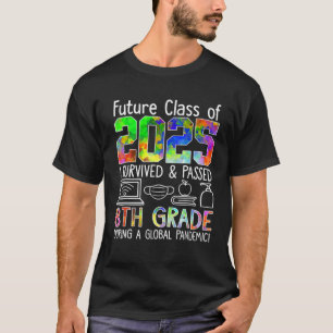 Camiseta 1 Año Colorido Clase De 2025 Octavo Grado A