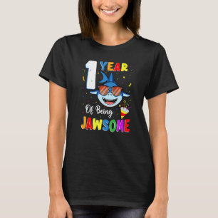 Camiseta 1 Año De Ser El Tiburón Marrón Maravilloso Primer 