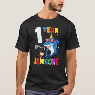 Camiseta 1 Año De Ser El Tiburón Marrón Maravilloso Primer 