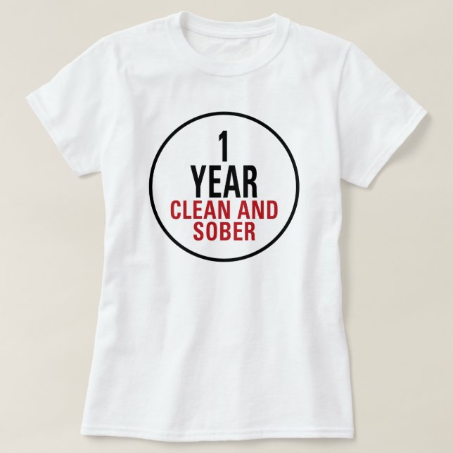 Camiseta 1 año limpio y de sobrio (Diseño del anverso)