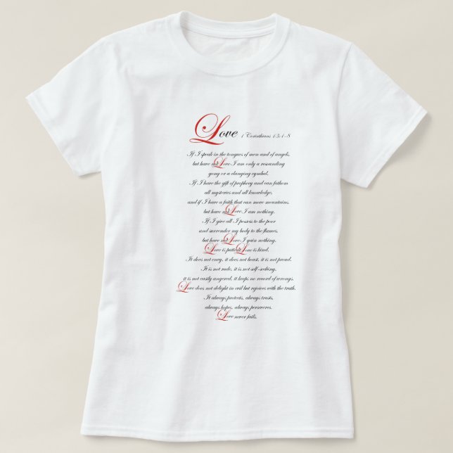 Camiseta 1 Corinthians 13 (Diseño del anverso)