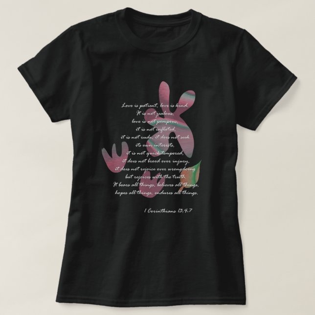 Camiseta 1 Corintios 13: 4-7 (Diseño del anverso)