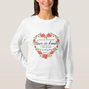 Camiseta 1 Corintios 13:4 El amor es el corazón floral del