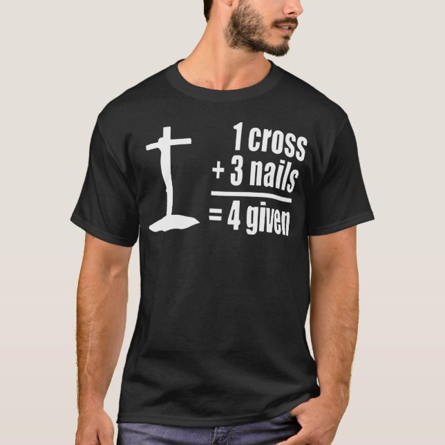 Camiseta 1 Cruce 3 uñas 4 Dado Jesús Cristiano (Anverso)