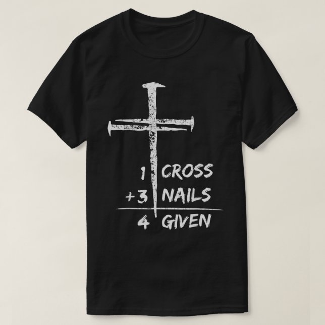 Camiseta 1 Cruce 3 uñas regalo cristiano de Pascua (Diseño del anverso)