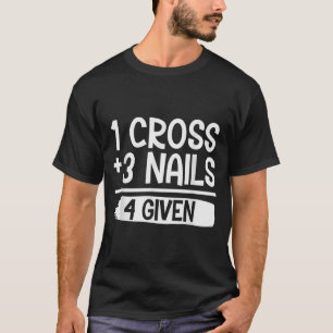 Camiseta 1 Cruz + 3 Clavos = 4 Dado Tee _ Cristiano - Fe