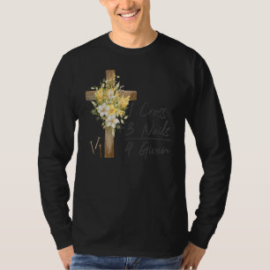 Camiseta 1 cruz 3 clavos cristianos perdonados Feliz Pascua